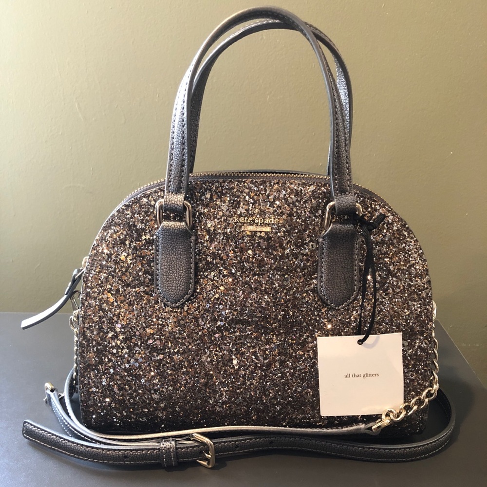 KATE♠️SPADE MINI REILEY Glitter Satchel Crossbody - Picture 2 of 6